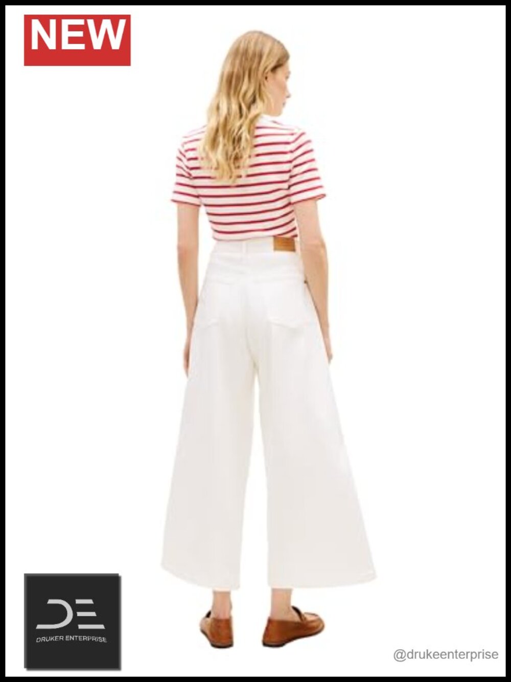 High Rise Wide Leg Jeans with Stretch Cotton Spandex Women's Denim - Picture 3 of 5